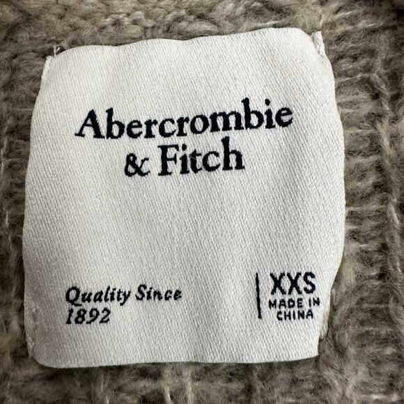 Abercrombie & Fitch Sweater Women XXS Beige Leopard Print Cardigan Open Front - Picture 3 of 5